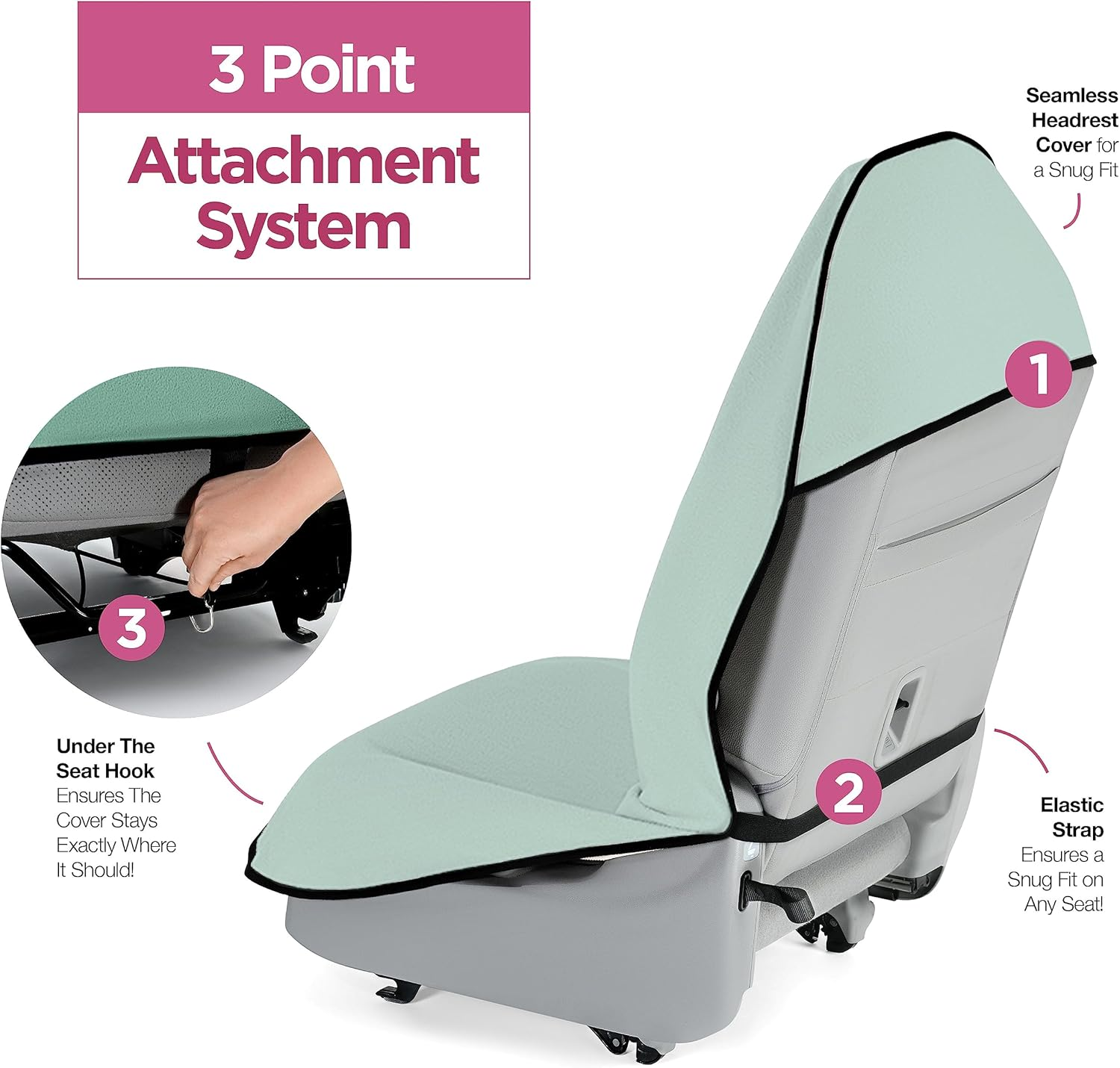 Lebogner Waterproof Seat Cover, Sweating Towel for Post Gym Workout, Running, Swimming, Beach and Hiking, Universal Fit Anti-Slip Protector Cars, Suvs Trucks, Machine Washable, Mint Green (1096-1268)