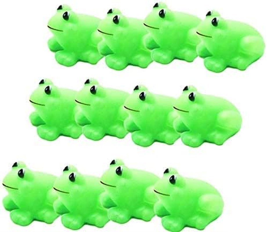 Bath Frog Toys 12 PCS Mini Rubber Frogs Squeak and Float Frogs Baby Shower Toy Party Decoration for Toddlers Boys Girls image number 2