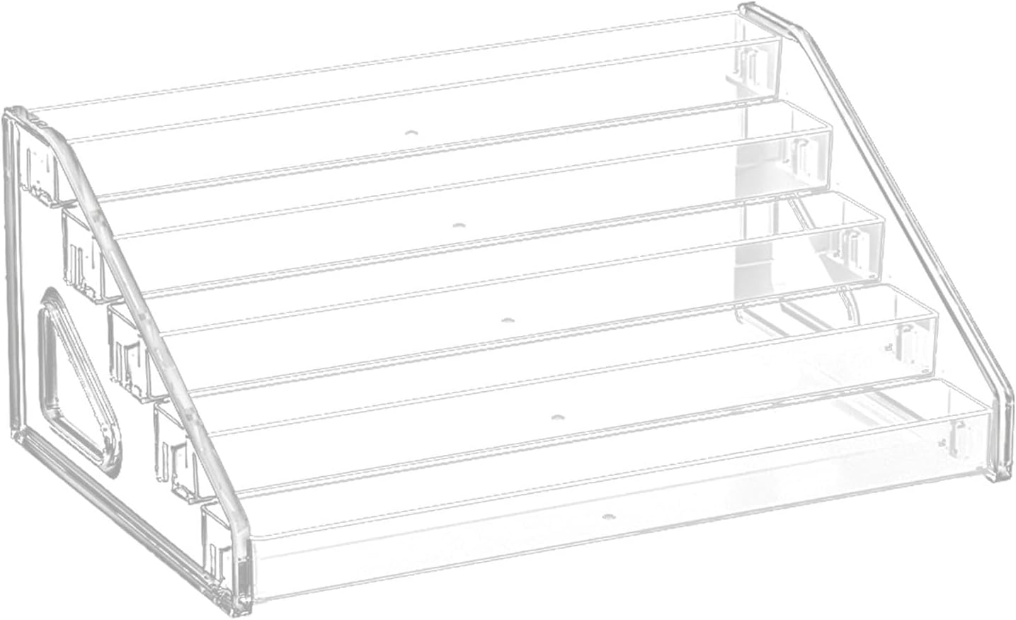 Furtryvl Acrylic Risers Display Stands | Clear Nail Polish Organizer, Trapezoidal Tiered Cosmetics Riser Stand for Perfume Lipsticks