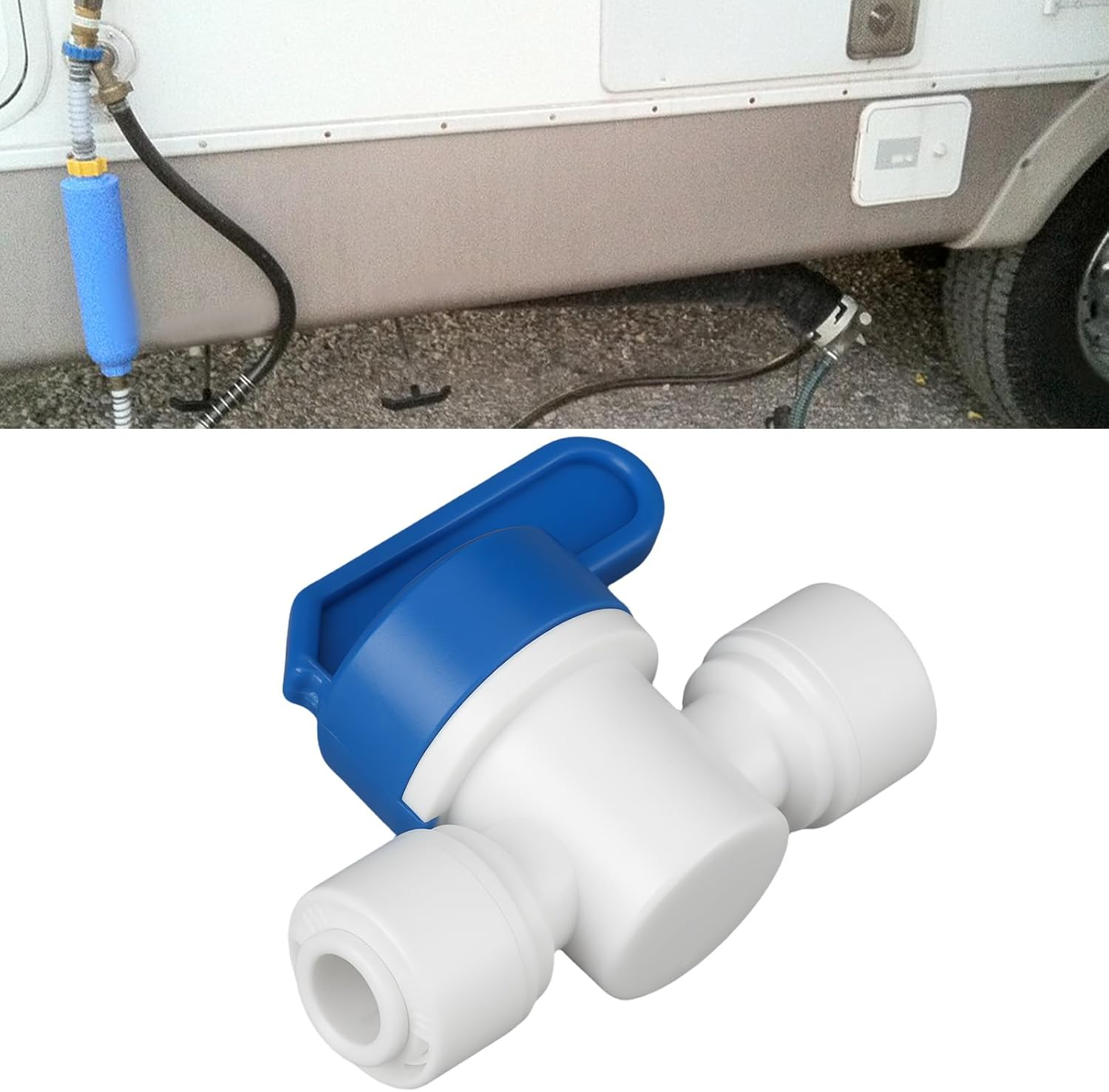 SING F LTD 2Pcs 1/4 Inch Shut off 6.5Mm Straight Connector for RV Camper Reverse Osmosis and Drinking Water 50X36Mm image number 5