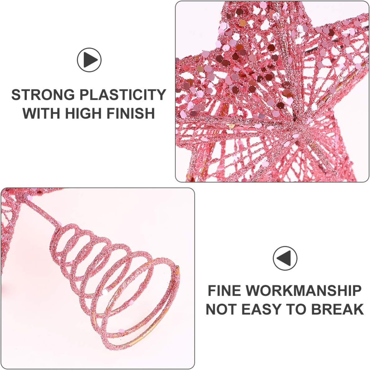 KESYOO Christmas Tree Topper 3D Hollow Glitter Star Tree Topper Rustic Christmas Star Tree Topper Christmas Decorations Pink image number 3