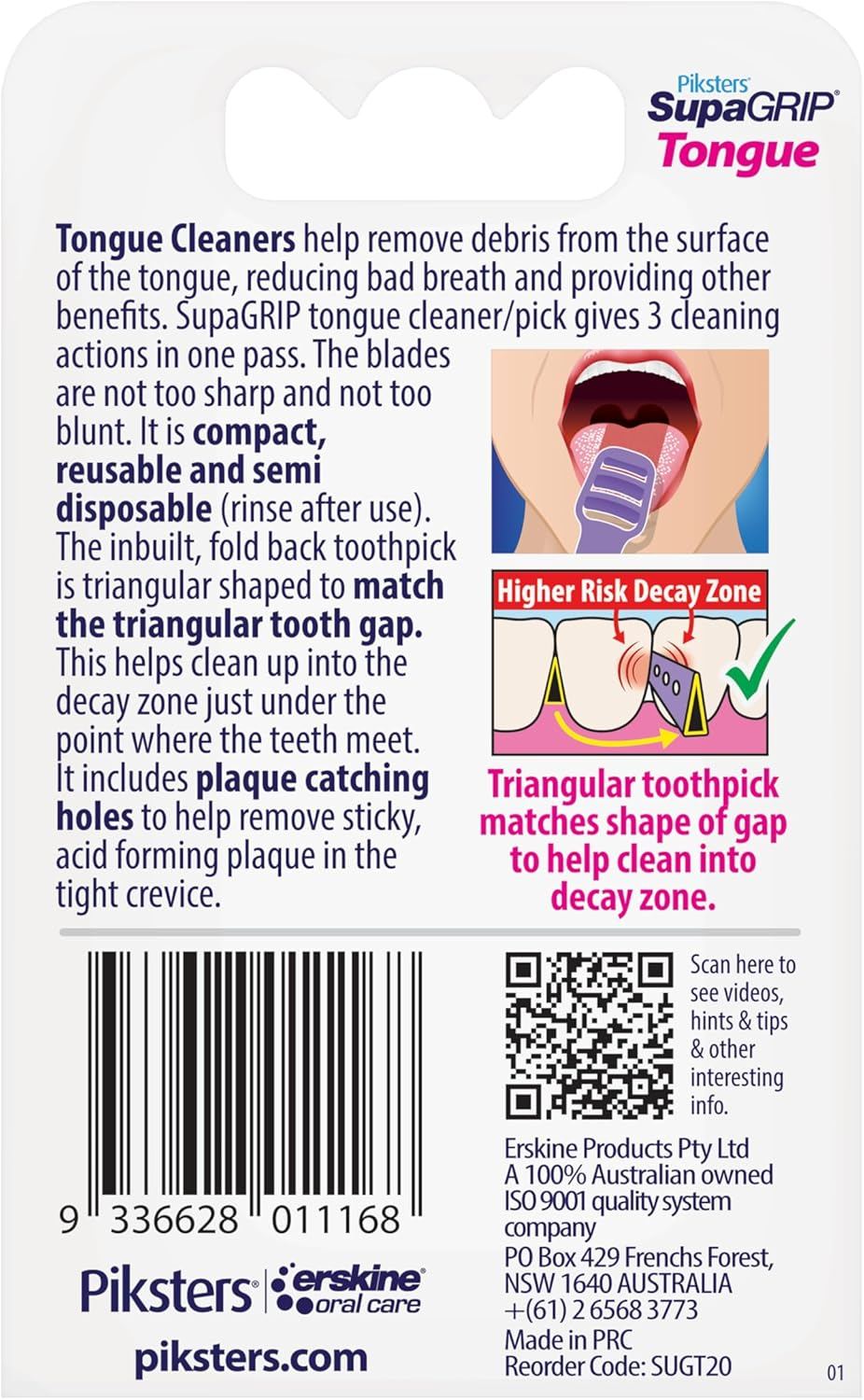 Piksters Supagrip Tongue Cleaner (Pack of 20) image number 2