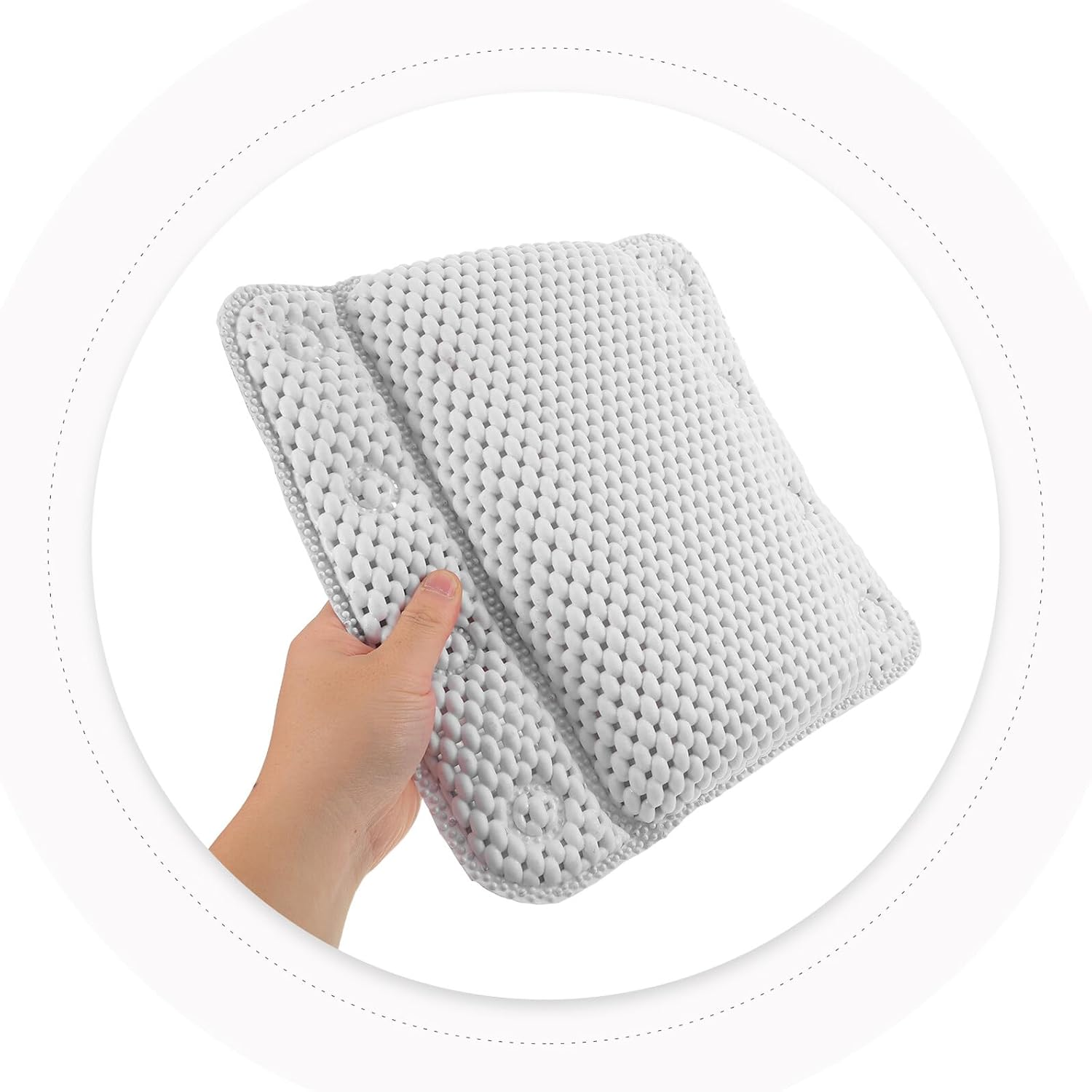 COLLBATH Ergonomic Bathtub Headrest Pillow with Non-Slip Suction Cups, Soft PVC Foam Tub Cushion for Neck and Back Support, Thickened Relaxing Bath Pillow for Home Bathroom Spa Use image number 2