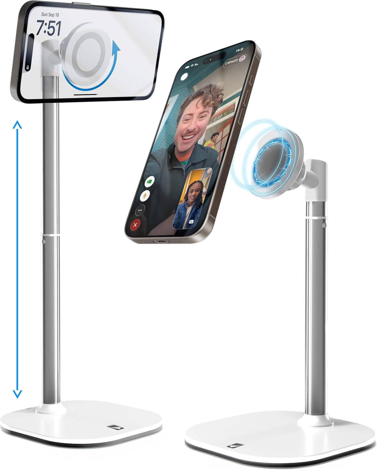 Cooper Magstand - Magsafe-Compatible Iphone Stand for Desk & Video Recording, Compatible with Iphone 17 Pro Max, 16/15/14/13/12, Magnetic Phone Stand (Black)