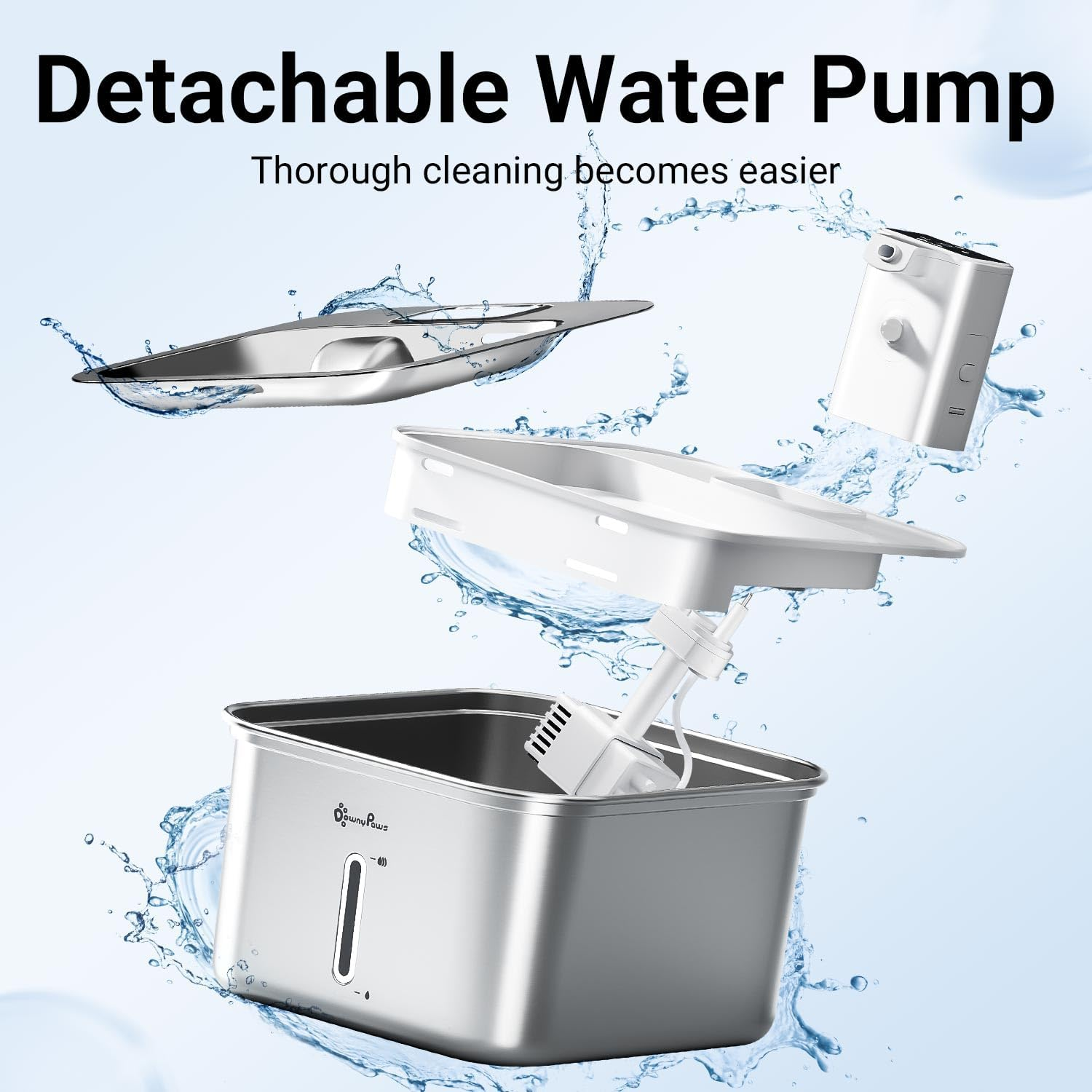 Downypaws Cat Fountain Pump for DPWFP6, White - White image number 2