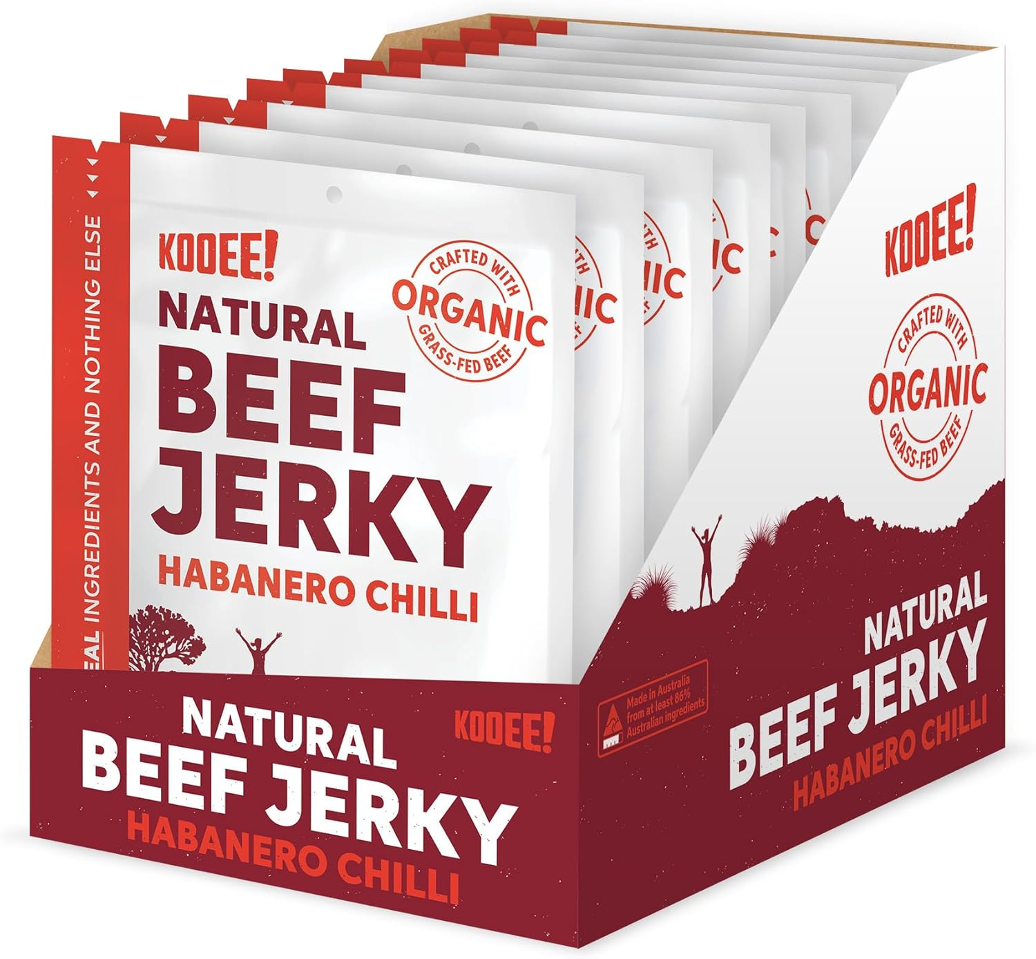 KOOEE! Grass-Fed Beef Jerky Classic Sea Salt, 10 Count, Classic Sea Salt image number 3