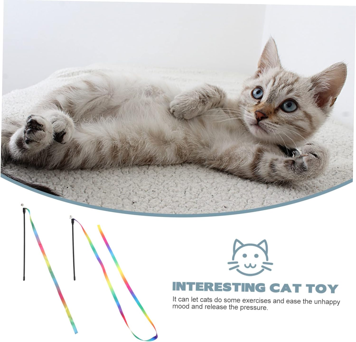 BESPORTBLE 2Pcs Interactive Cat Rainbow Toys Bells Kitten Playthings for Indoor Cats for Fun and Exercise image number 6