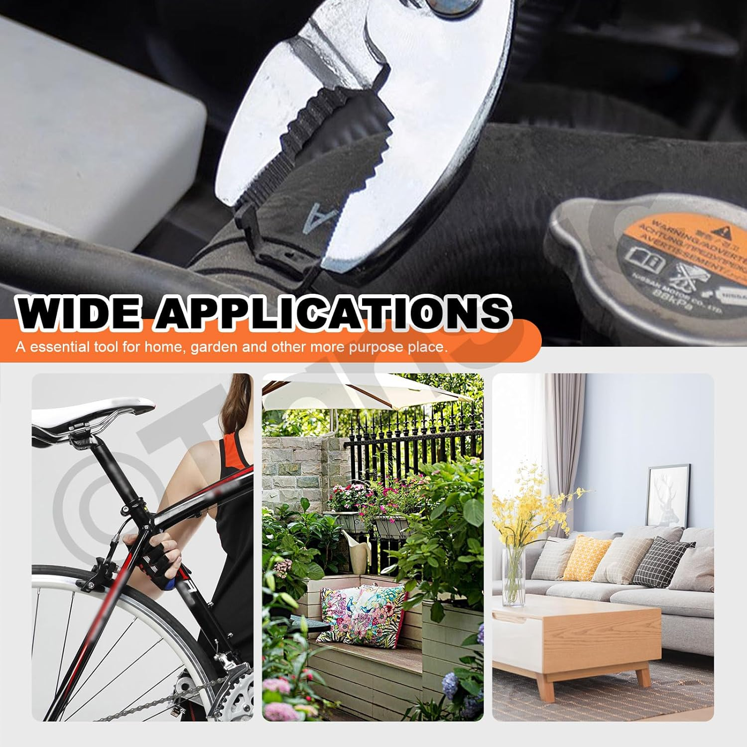 Tanstic 3Pcs 6" 8" 10" Slip Joint Pliers Set, Heavy Duty Carbon Steel Slip-Joint Pliers with Non Slip Handle image number 6