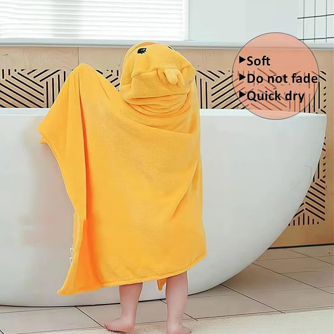 Unron Hooded Baby Towel, Soft Absorbent Baby&rsquo;S Bath Towel with Hood 27" X 56", Newborn Baby Essentials & Gifts for Boys and Girls (Yellow Duck) image number 5