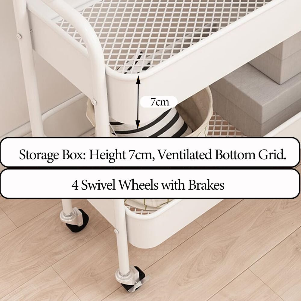 Clothes Rack Metal Clothes Rail Coat Rack for Bedroom Heavy Duty Clothing Rack Garment Rack 2-Tier Storage Shelves with Small Wheels Organiser Clothes 68Cm Width - Space-Saving Organizer (White) image number 5