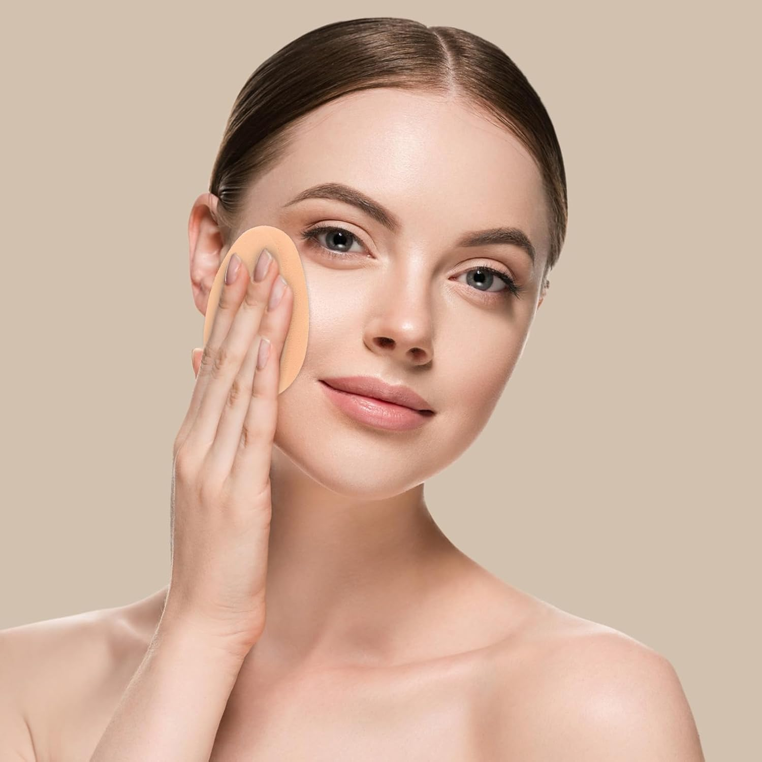 5 PCS Flat Makeup Sponges for Foundation, Smooth Foundation Sponge, Beige Cushion Foundation Puff, Beauty Blender Make up Sponges for Professional Makeup image number 4