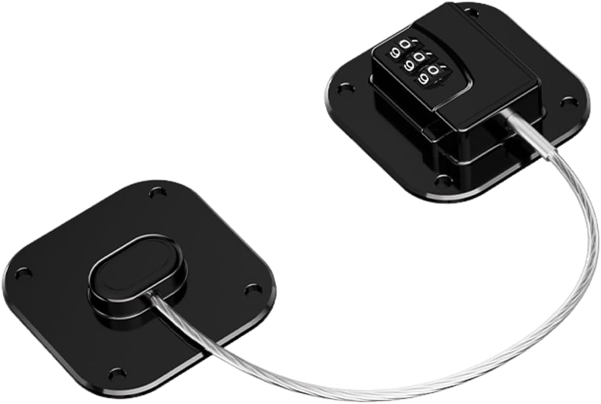 Refrigerator Lock Heavy Duty Combination Lock for Refrigerator Cabinets and Drawers Cupboard Lock with Easy Installation No Keys Needed Black 1 Pack image number 5