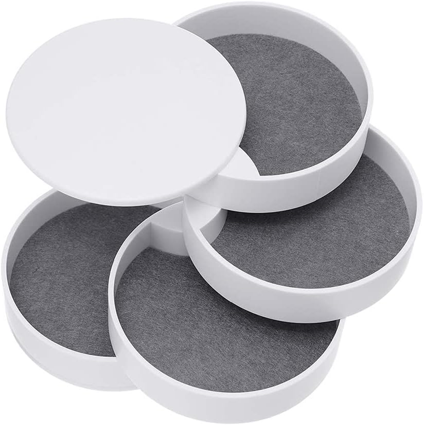 Jewelry Organizer 4-Tier Showcase Storage Box Rotating Holder for Women Bracelets Rings Bracelets Earrings (Black)