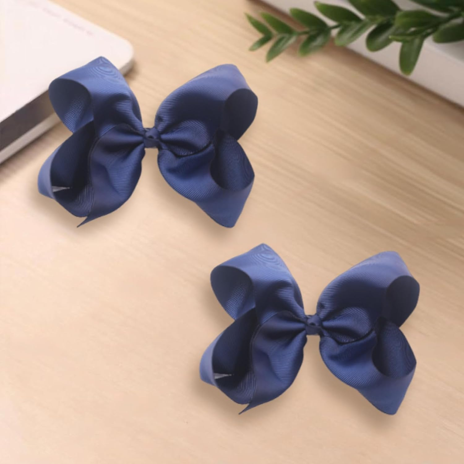 6Pcs 6 Inch Hair Bows for Girls with Alligator Clips - Grosgrain Ribbon Hair Accessories for Baby Girls, Toddlers, Kids & Teens (3 Color Pairs, 6.0" Bows, Barrettes Style)