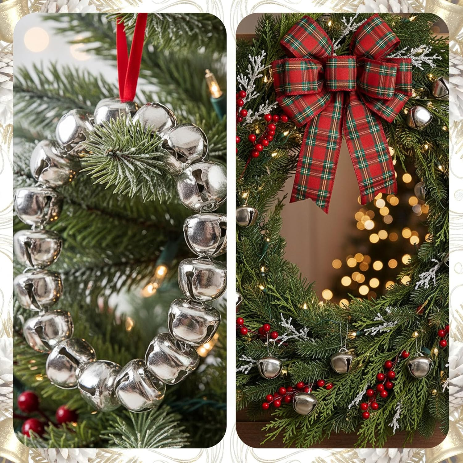 Bigotters Silver Jingle Bells 50 PCS 1 Inch Bulk Christmas DIY Bells for Crafts Gift Decorations - Bronze image number 6