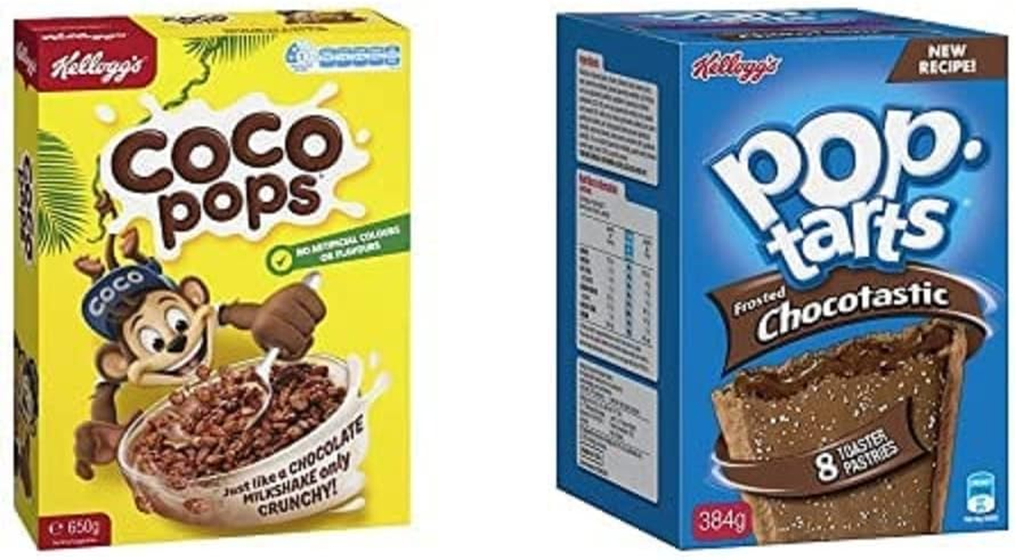 Kellogg'S Coco Pops, 650 G, Chocolatey & Pop Tarts Kellogg'S Pop Tarts Chocotastic 8 Pack 400G, 8 Count, Chocolatey Bundle