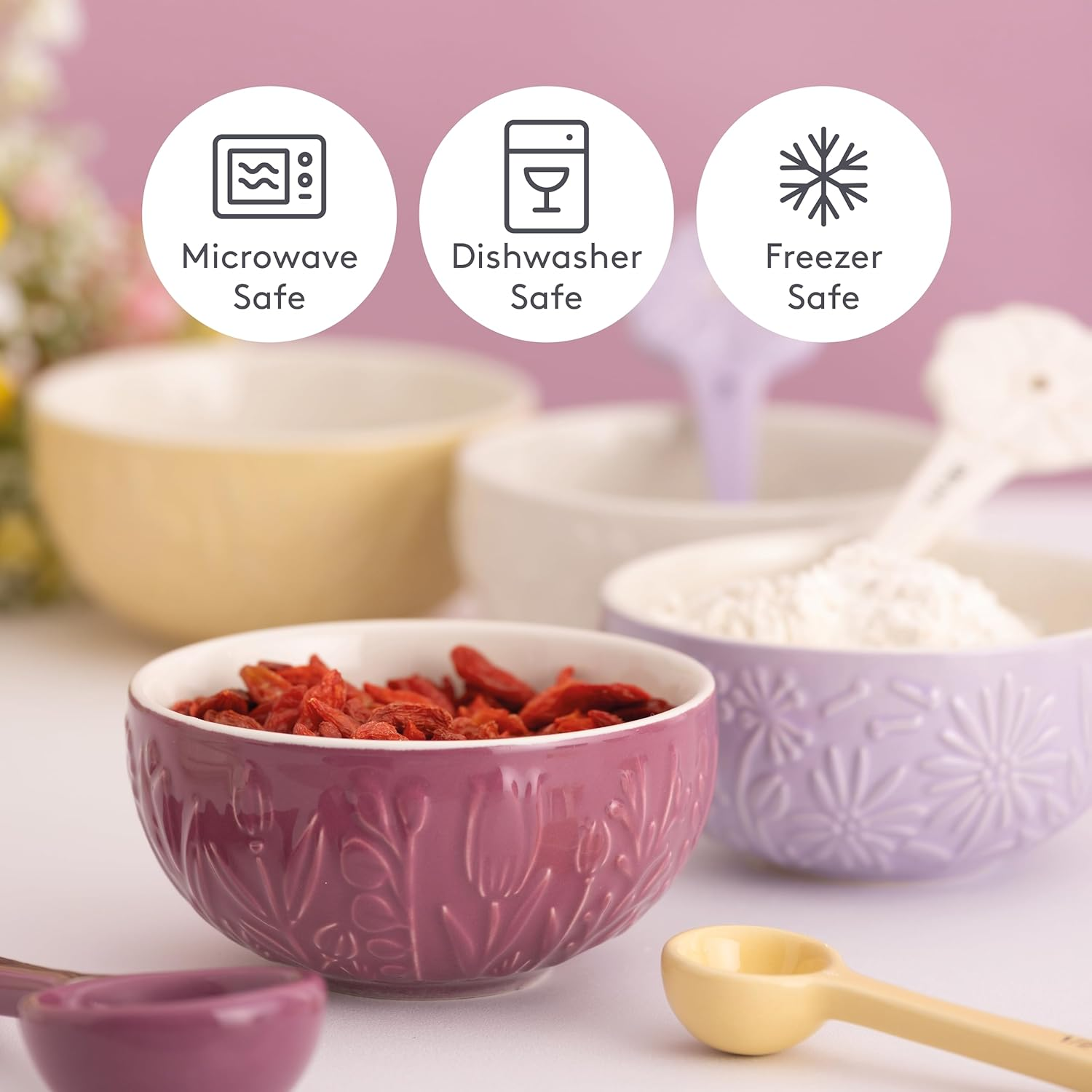 Mason Cash in the Meadow Set of 4 Mini/Prep Bowls, 10 X 5Cm/175Ml image number 3