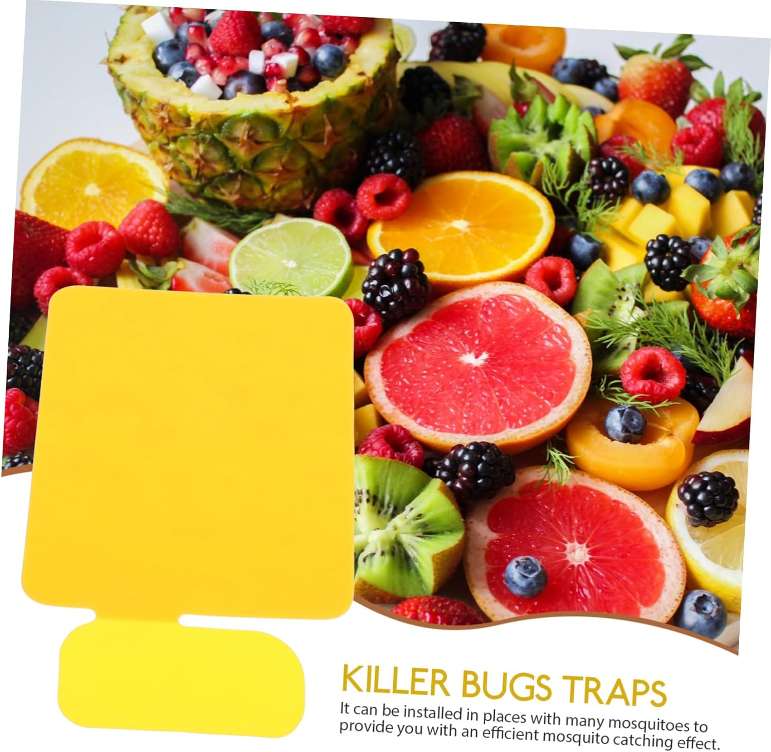 BUTIFULSIC 24Pcs Flying Kit Universal Boards Sticky Boards Bugs Sticky Boards Gardening Supply Paper Yellow image number 3