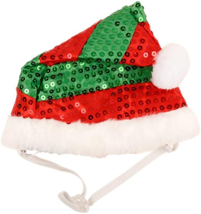 Christmas Elf Costume Dogs Cats with Hat Festive Holiday Outfit for Pets Design:Elf Hat image number 1