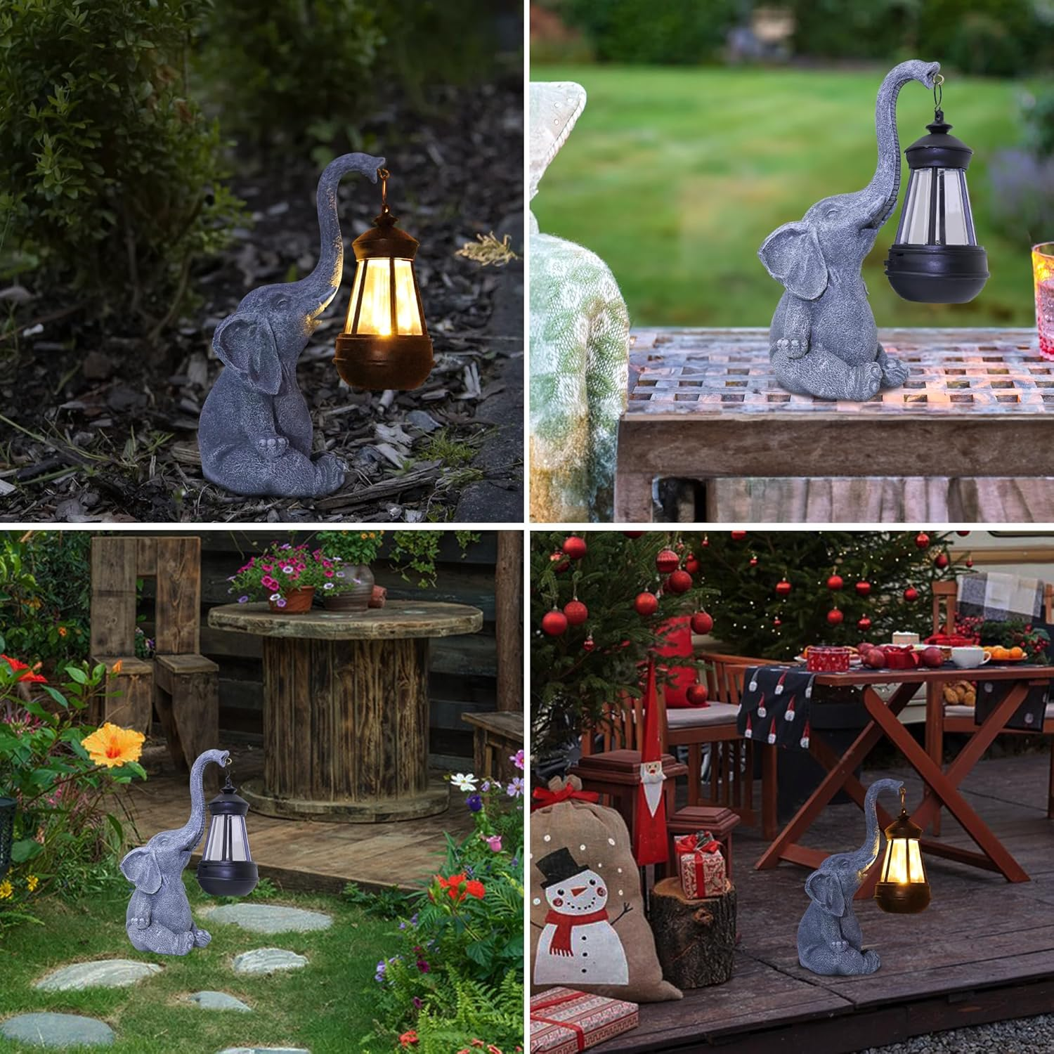 Attivolife Lucky Elephant Solar Statue Light for Garden Decor, Outdoor Waterproof Figurines Lamp, Art Patio Lawn Easter Balcon Yard Ornament - Beautifully Home for Women Mom image number 1