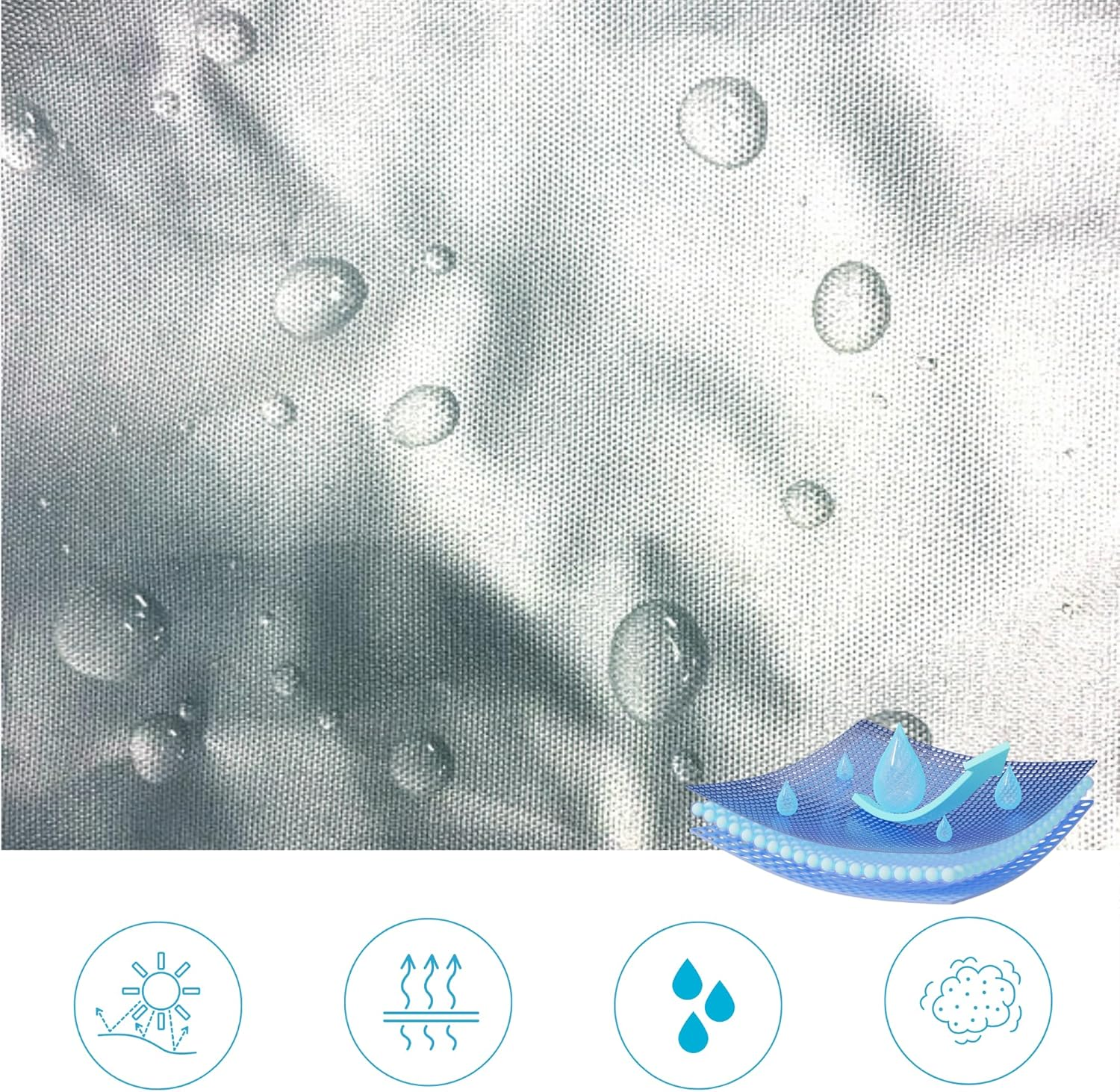 Eliteshield Shieldall Ultimate Teardrop Trailer Cover, Waterproof UV Protection Teardrop Travel Trailer Camper Cover Fits 8 Feet to 10 Feet Long, 5.5 Feet Wide Silver Color image number 3