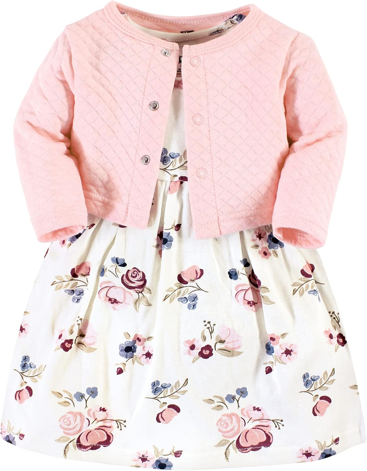 Hudson Baby Girls' One Size Quilted Cardigan and Dress