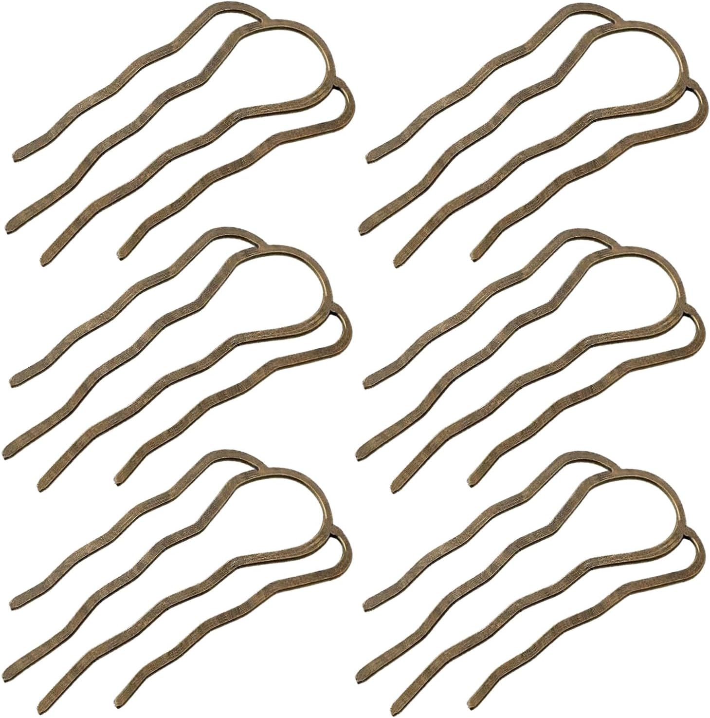 6 Pieces Metal Hair Fork Clips, Side Combs, and 4 Prong U-Shape Sticks for Buns, Updos, and Hairstyling - Women'S Multicolor Hair Accessories