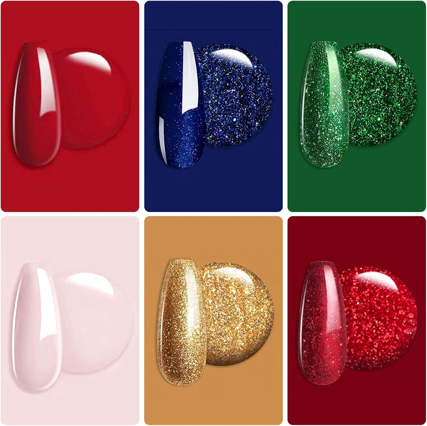 Honey Joy 6 BOX/SET Spring Summer Blue Orange Green Fine Dip for Nails Powder Kit Chocolate Glaze Fine Dipping Powder Colors No Need Lamp Cure,Like Gel Polish Effect,Even & Smooth Finishing (Dp-G-6Pcs-10G/Box) - Dp-P-6Pcs-10G/Box image number 2