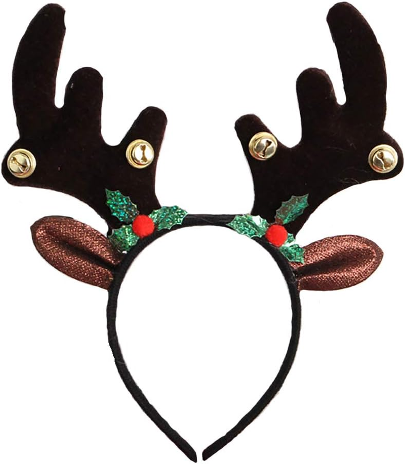 Reindeer Antlers Headband Christmas and Easter Party Headbands Deer Antlers Headband with Bells Cute Reindeer Ears Headband
