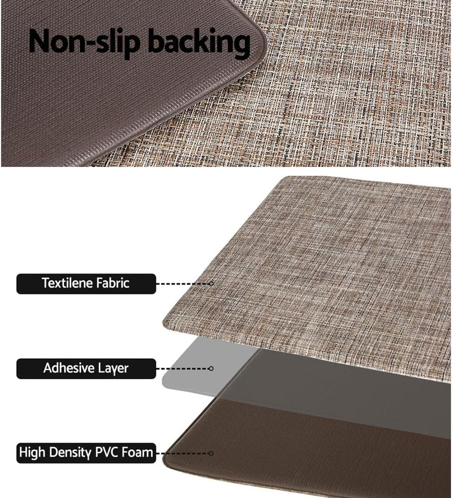 Artiss Kitchen Mats, 45 X 150Cm Textile Non-Slip Floor Rugs anti Fatigue Door Standing Mat, Waterproof Comfort Carpet for Living Room, Bathroom, Laundry, Sink image number 3