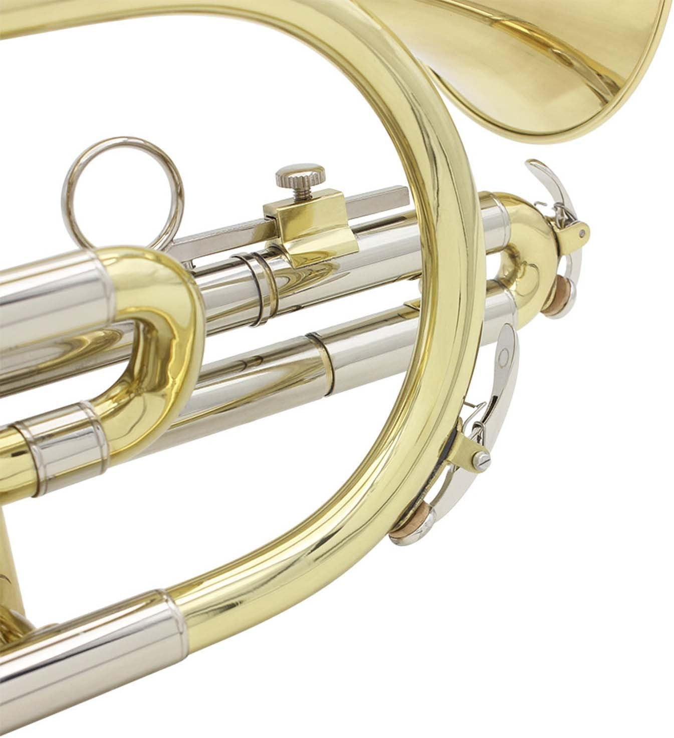 Labymos Professional Bb Flat Cornet Brass Instrument with Carrying Case Gloves Cleaning Cloth Brushes image number 5