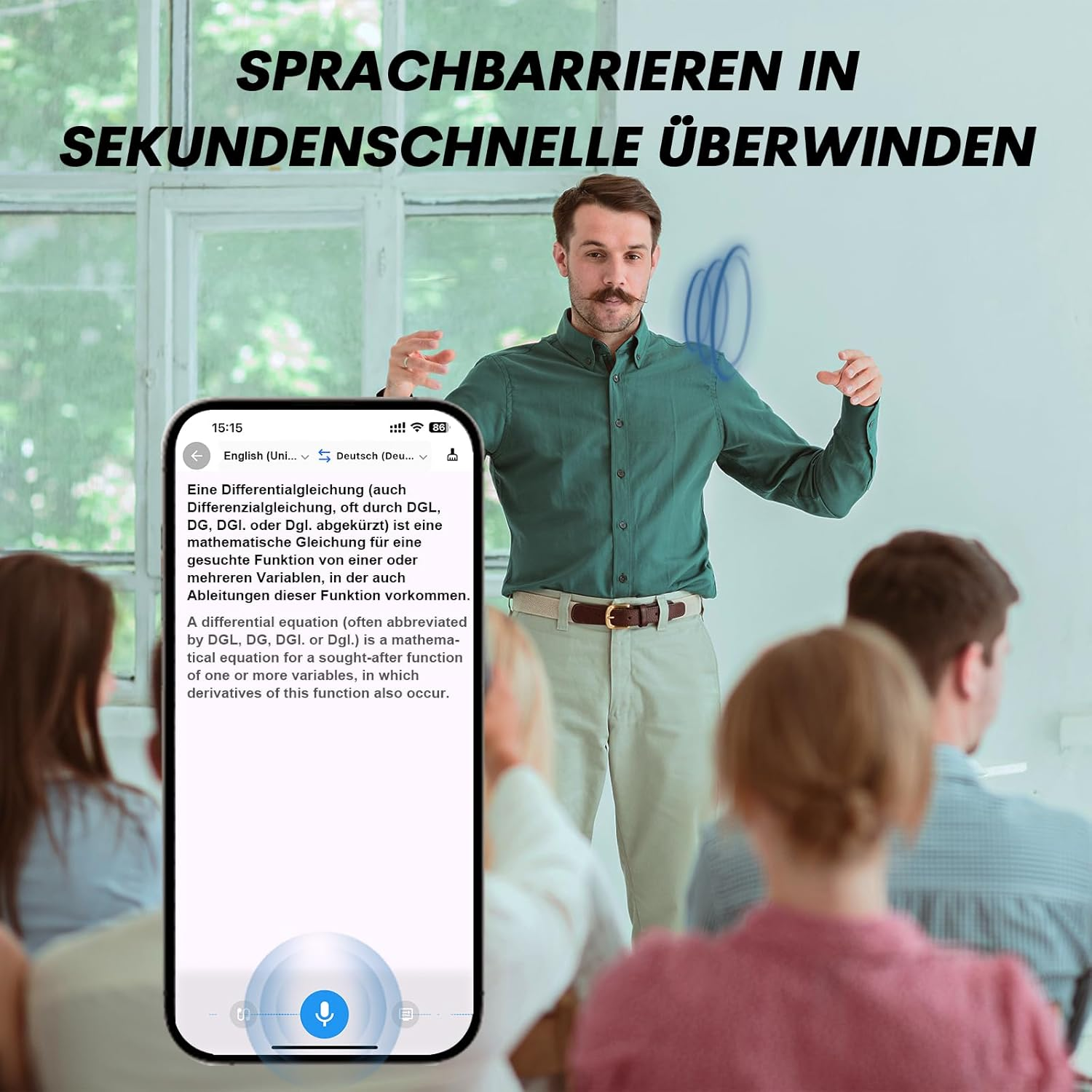 Xmenha AI Translation Earbuds with Screen Translator Headphones with Touchscreen Active Noise Cancelling in Ear ANC Wireless Translator Headphones Ear Buds Real Time Translator Headphones Translation image number 6