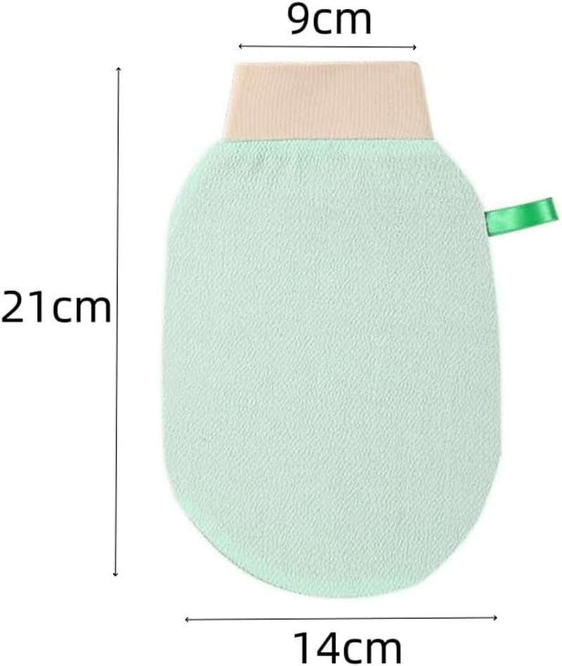 4 Pack Exfoliating Mitts Body Scrub Glove,Afzoryxn Exfoliating Mitt,Dual-Sided Deep Cleansing Mitt,Exfoliating Gloves,Shower Exfoliation Mitt,Deep Body Scrubber for Women and Men(Blue+Pink+Pale Green+Pale Blue) image number 2