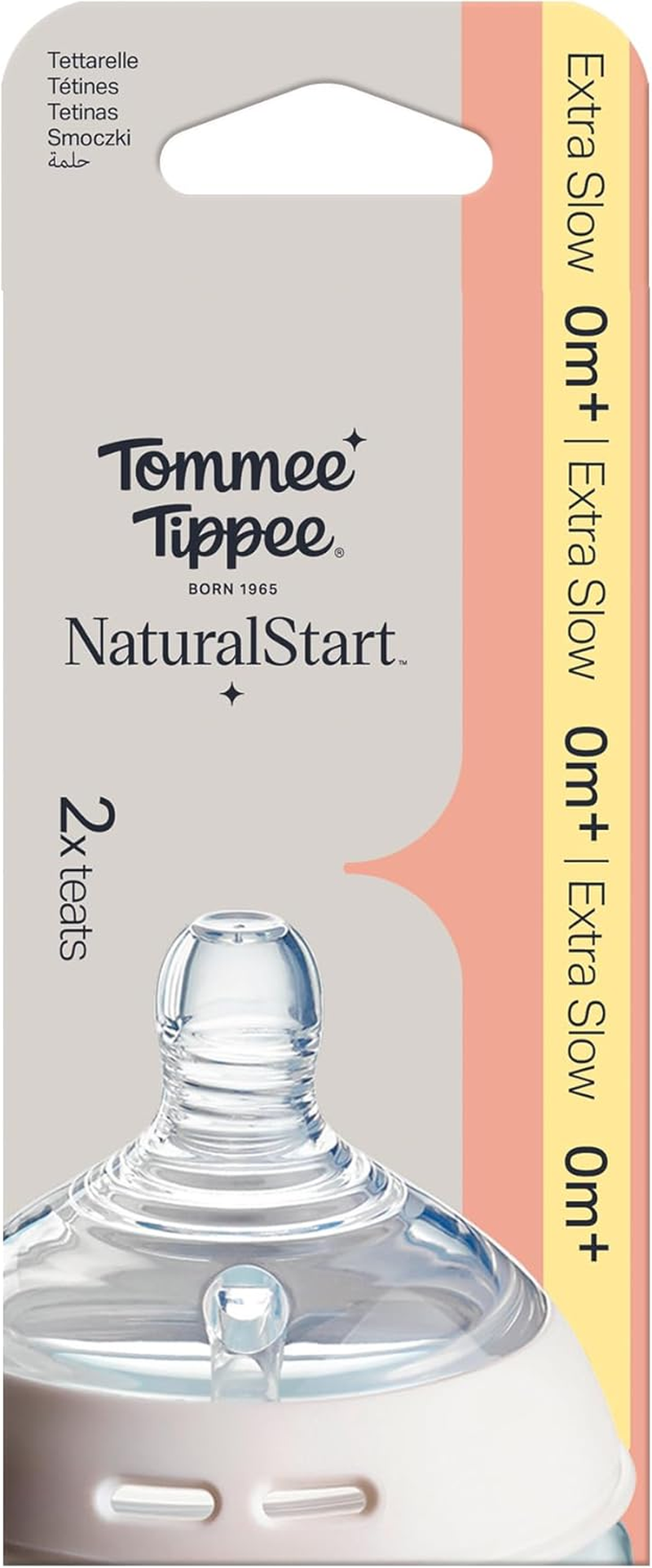 Tommee Tippee Natural Start Baby Bottle Teats, Pack of 2 Extra-Slow Flow Teats, for 0M+, Breast-Like for a Natural Latch, Anti-Colic Valve, Soft Silicone image number 5
