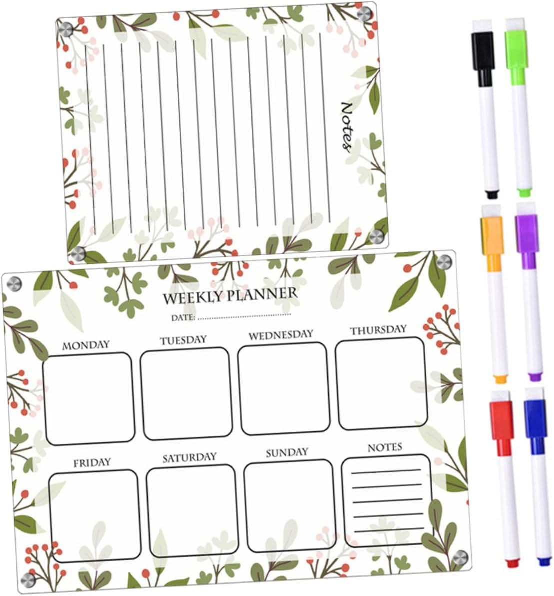 COHEALI Acrylic Magnetic Fridge Dry Erase Board Planning Writing Board for Kitchen image number 1