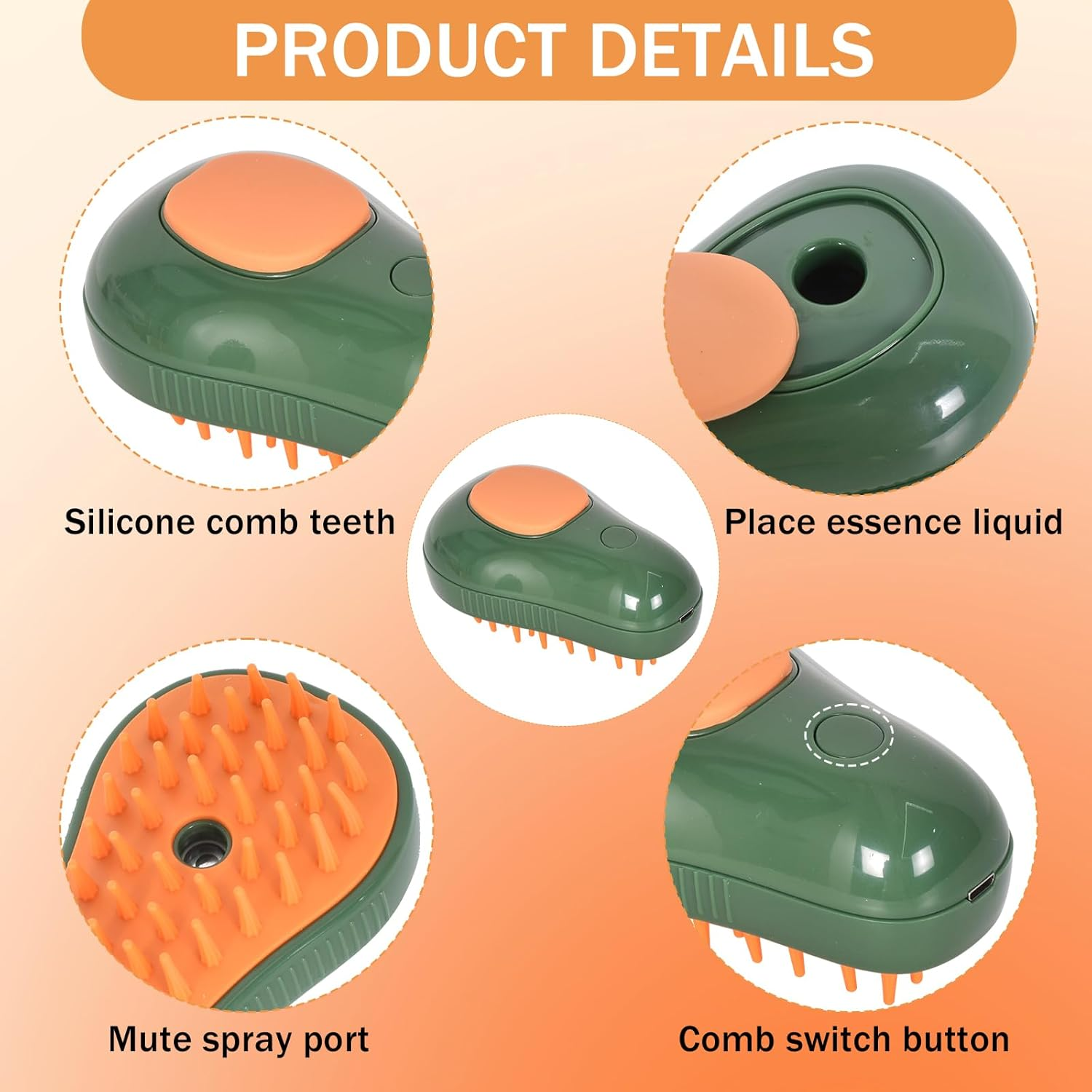 Dog Brush, Cat Brush, Pet Brush, Short Hair, Long Hair, Green image number 4