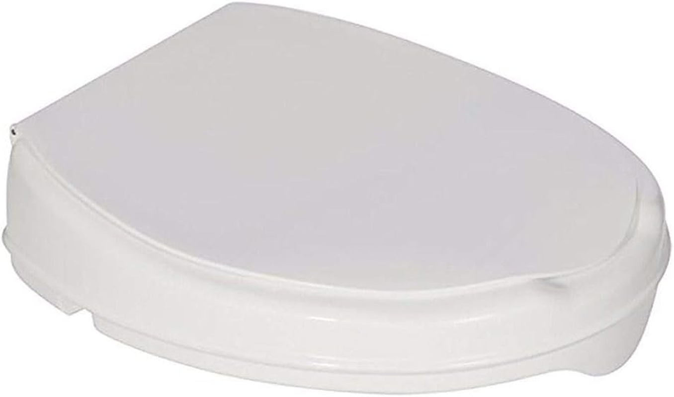 Homecraft Savanah Raised Toilet Seat, 5Cm High with Lid, Elevated Toilet Seat Locks onto Toilets, Portable Commode Seat with Sturdy Brackets, Medical Aid for Elderly, Disabled, Limited Mobility image number 2