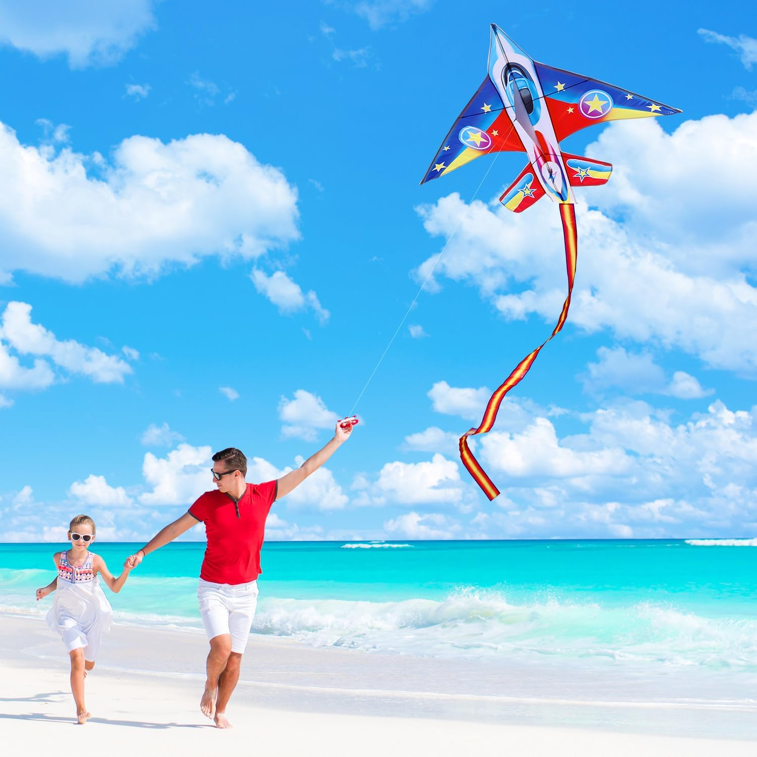 YFAFENGS Airplane Kites for Kids & Adults, Best Beach Kite for Beginners Easy to Fly Kite with Long Tail Children Kites for Ages 8-12, Professional for Beach and Outdoor Activity image number 4