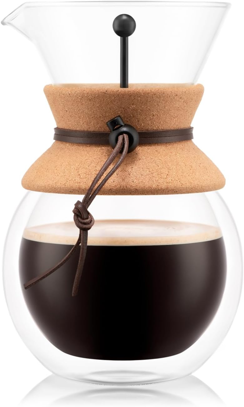 Bodum 11682-109 8 Cup Double Wall Pour over Coffee Maker with Cork Grip, Cork image number 6