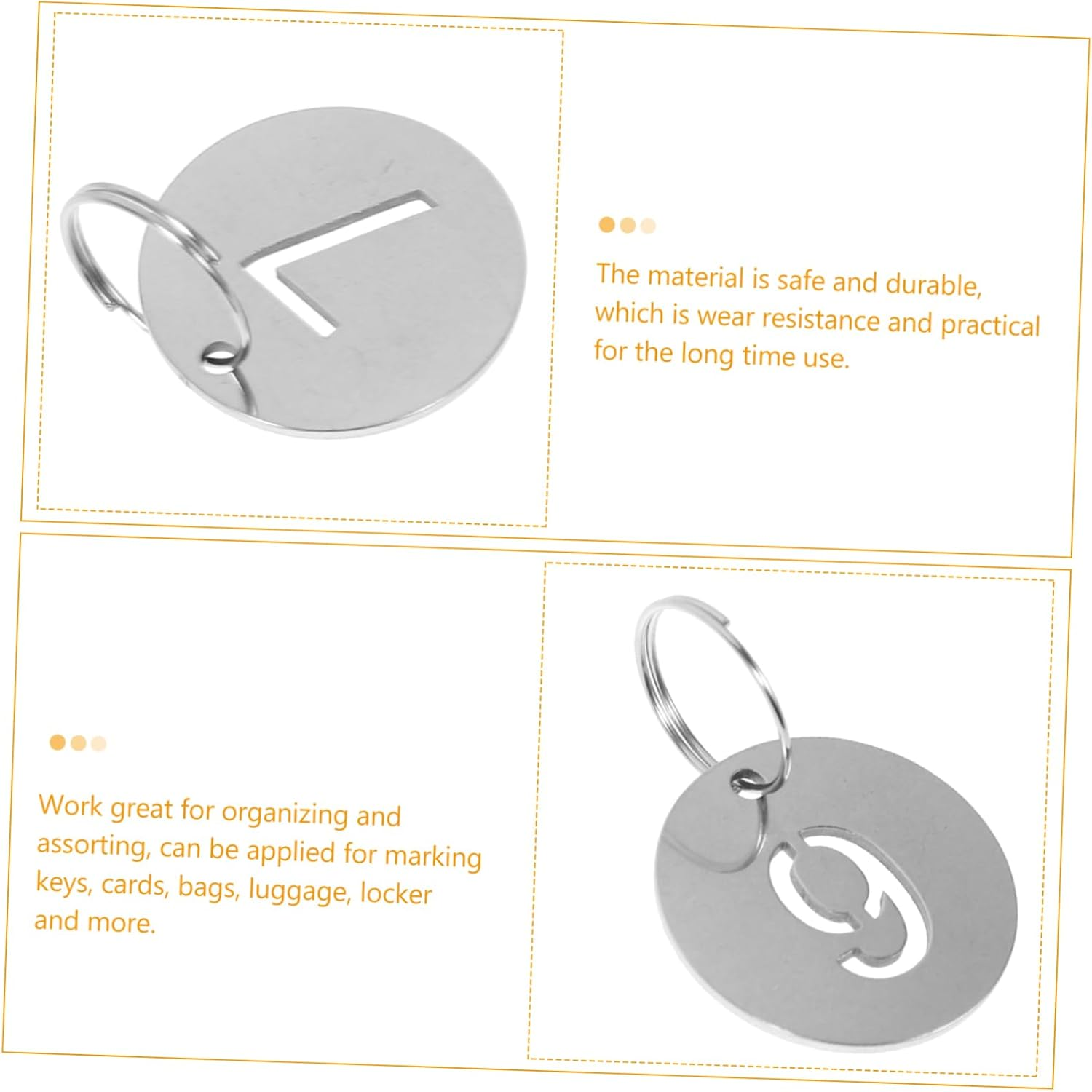 COMPUKAS 20Pcs Key Tags Stainless Steel DIY Key Identifiers Luggage Bags Lockers Lightweight Durable Labels image number 6