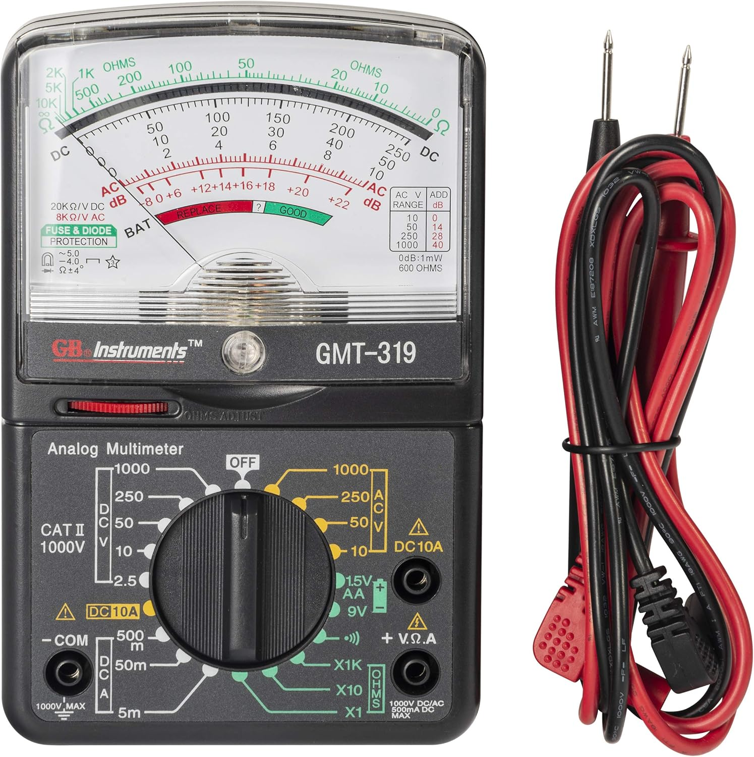 Gardner Bender GMT-319 Multimeter Tester, RJ-45 & RJ-11, 19 Range image number 3