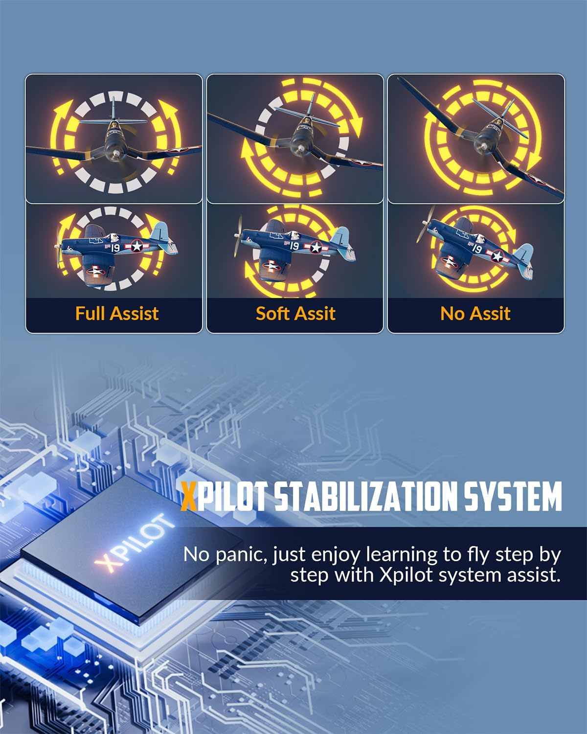 4CH Brushless RC Airplane F4U 500Mm Wingspan Fixed Wing One-Button Aerobatics Equipped with 2 Batteries 20 Minutes Flight Time Suitable for Beginners Outdoor Practice(Rtf) image number 1