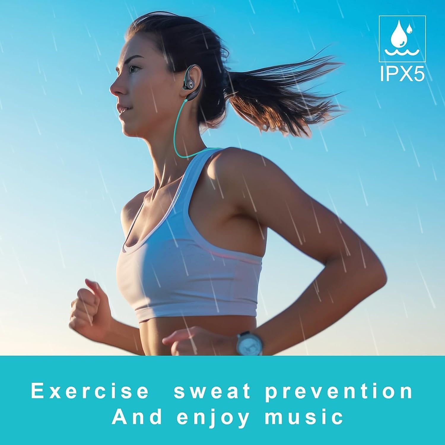 Sport Headphones Wired Earbuds over Ear Headphones with Earhooks Microphone 3.5Mm Plug Sweatproof Running Earphones for Workout Jogging Gym Ear Buds for Computer image number 5