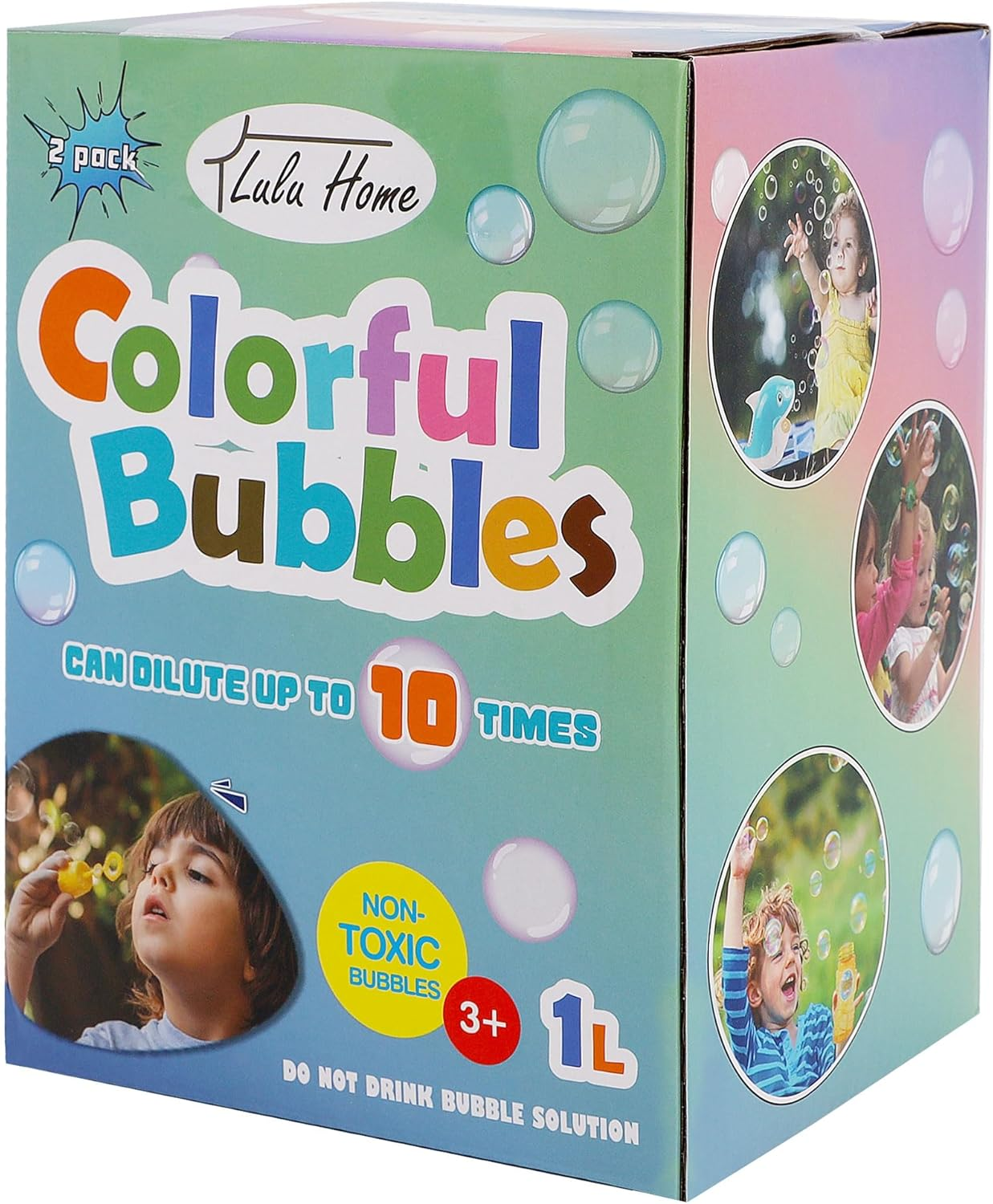 Lulu Home 2 Packs Bubble Concentrated Solution, 2 L/ 67.6 OZ Bubble Refill Solution for Kids Bubble Machine, Giant Bubble Wand, Bubble Blower, Halloween/Birthday Party Favors - up to 5 Gallons image number 3