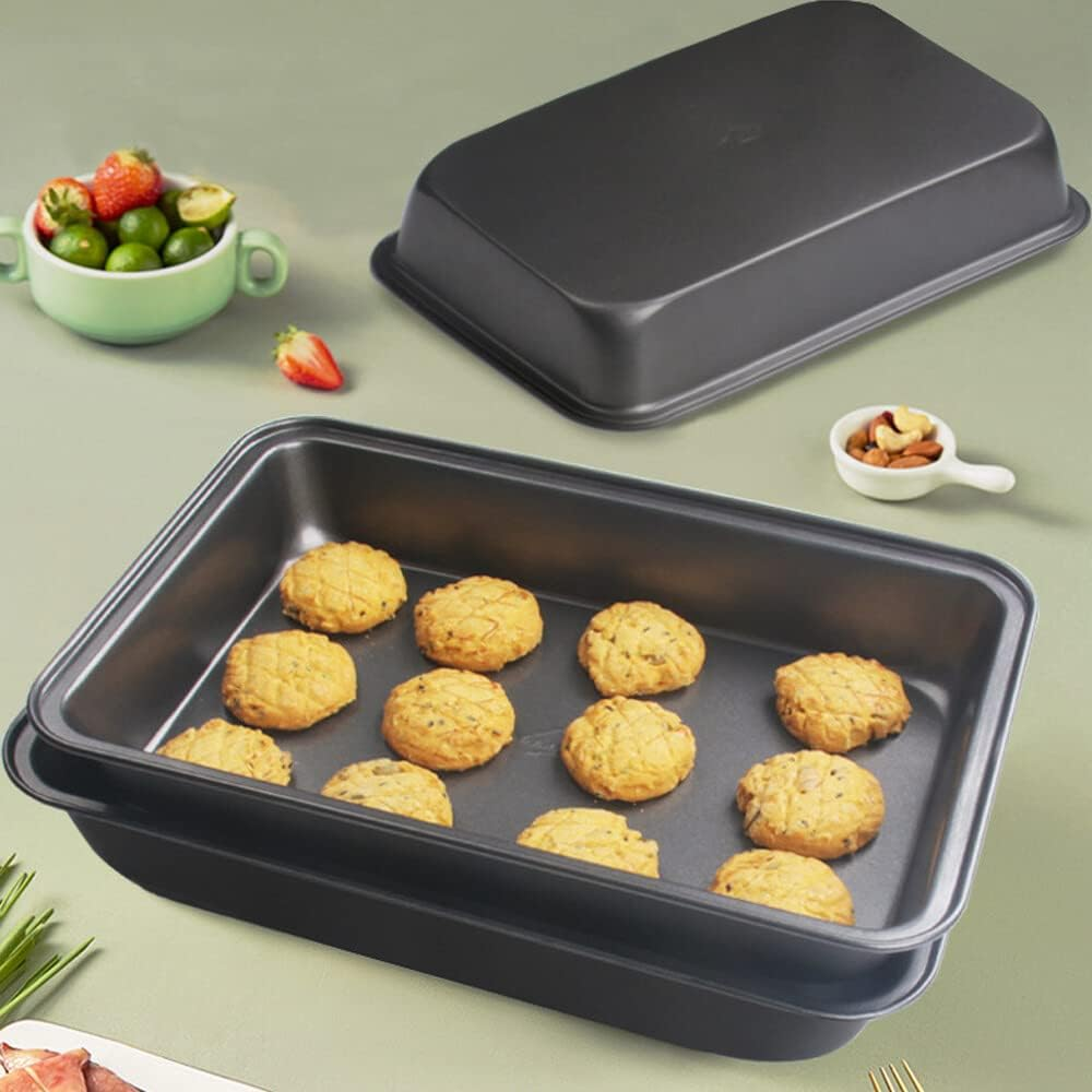 Kytpyi Rectangular Non-Stick Baking Mould, 30 X 20 X 5 Cm, Carbon Steel, High Sides, for Baking & Grilling