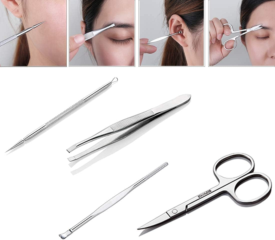 Manicure Kit, FAMILIFE 12Pcs Nail Clippers Set Stainless Steel Multipurpose Kit Grooming Tools Kits with Leopard Print Case - Leopard Print image number 3