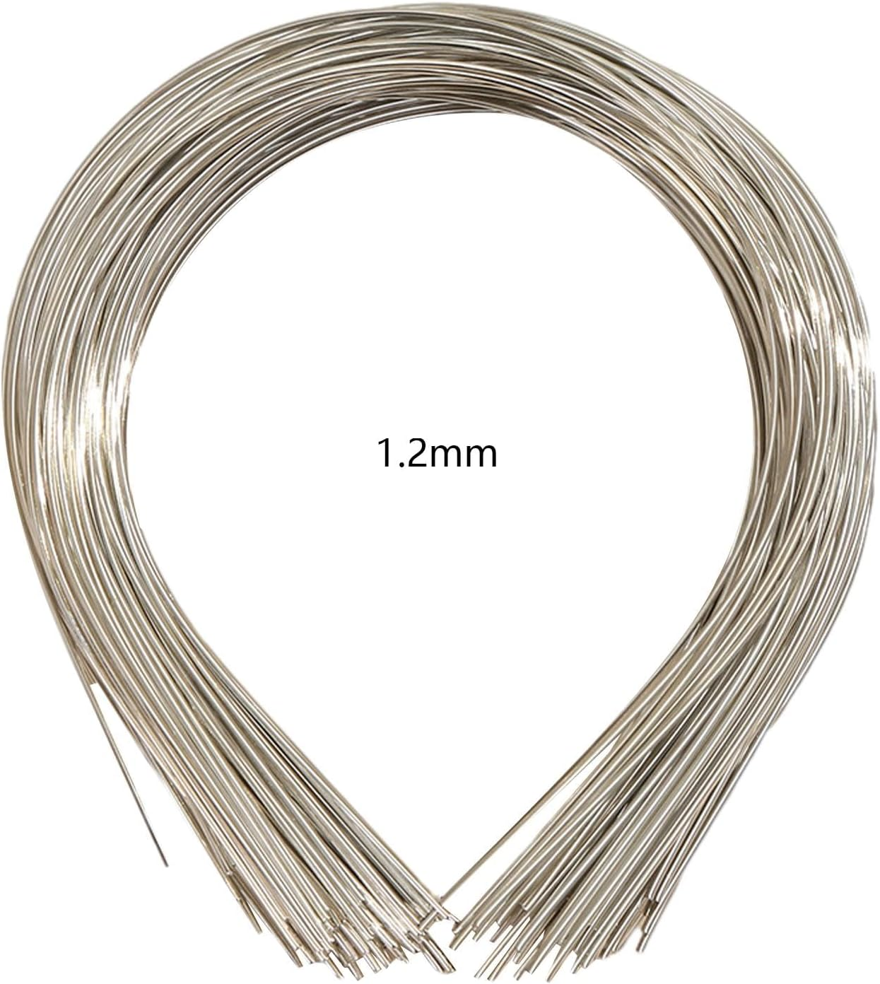 Oshhni 50Pcs Plain Metal Headbands for Crafts Thin Wire Hairband Bulk for Women Hair Accessory DIY Craft Supplies Blank Headbands for Crafting, Silver image number 2