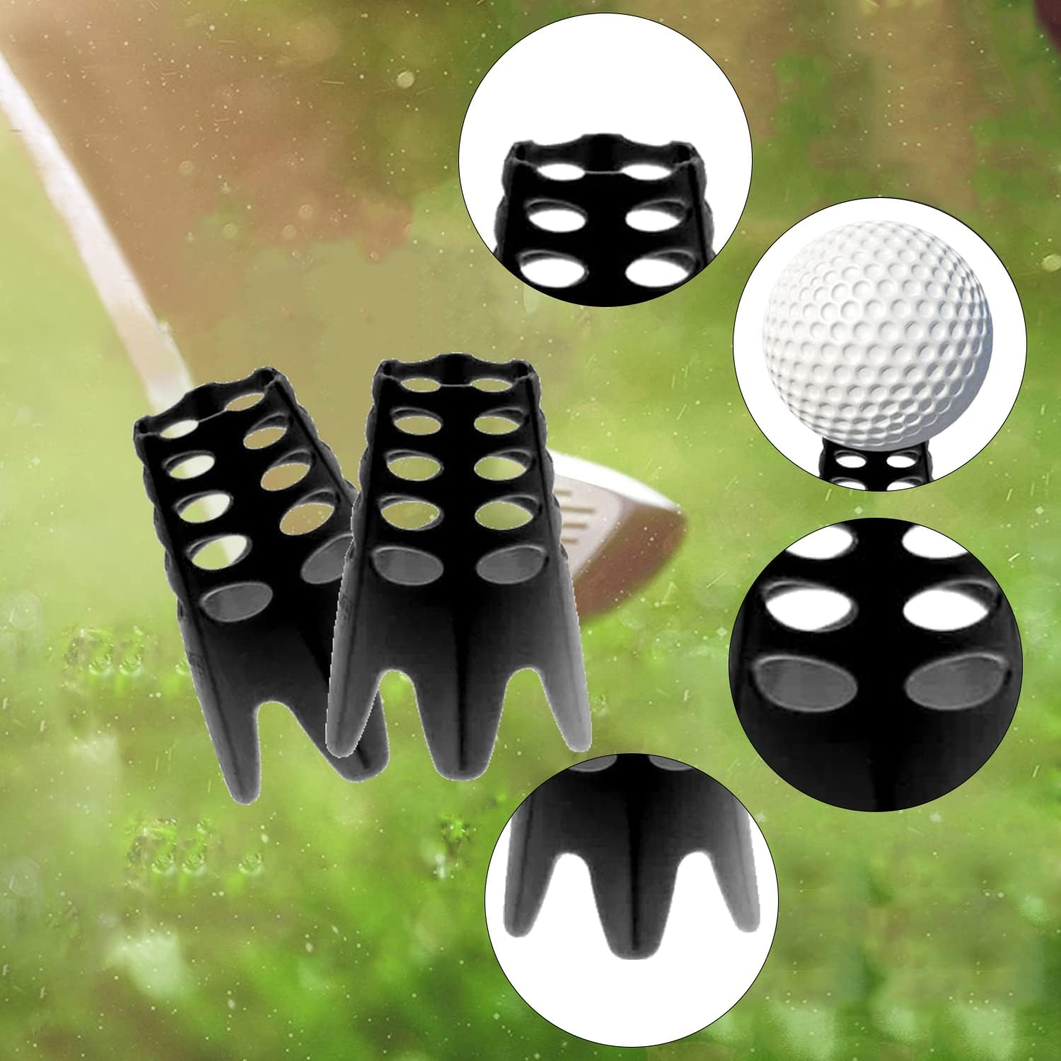 Plastic Golf Tees, 24Pcs Golf Simulator Tees for Home, Outdoor Indoor Golf Tees Simulator Practice Training, Golf Mat Tees for Winter Turf and Driving Range image number 6