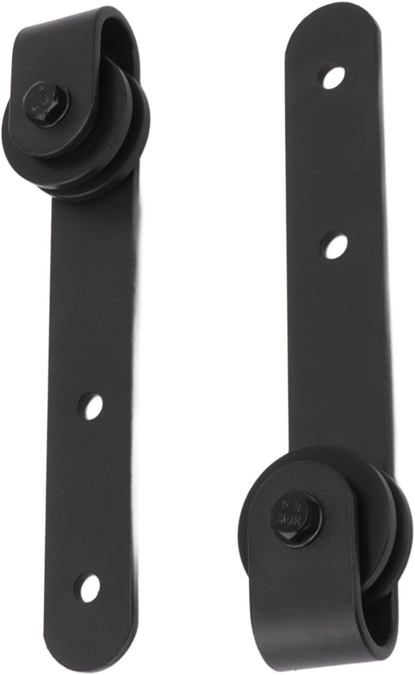 Depisuta 2Pack Barn Door Hardware Kit, Heavy Duty Mini Cabinet Door Rollers, Carbon Steel Sliding Track for Bedroom, Living Room, Wardrobe, TV Stand image number 5