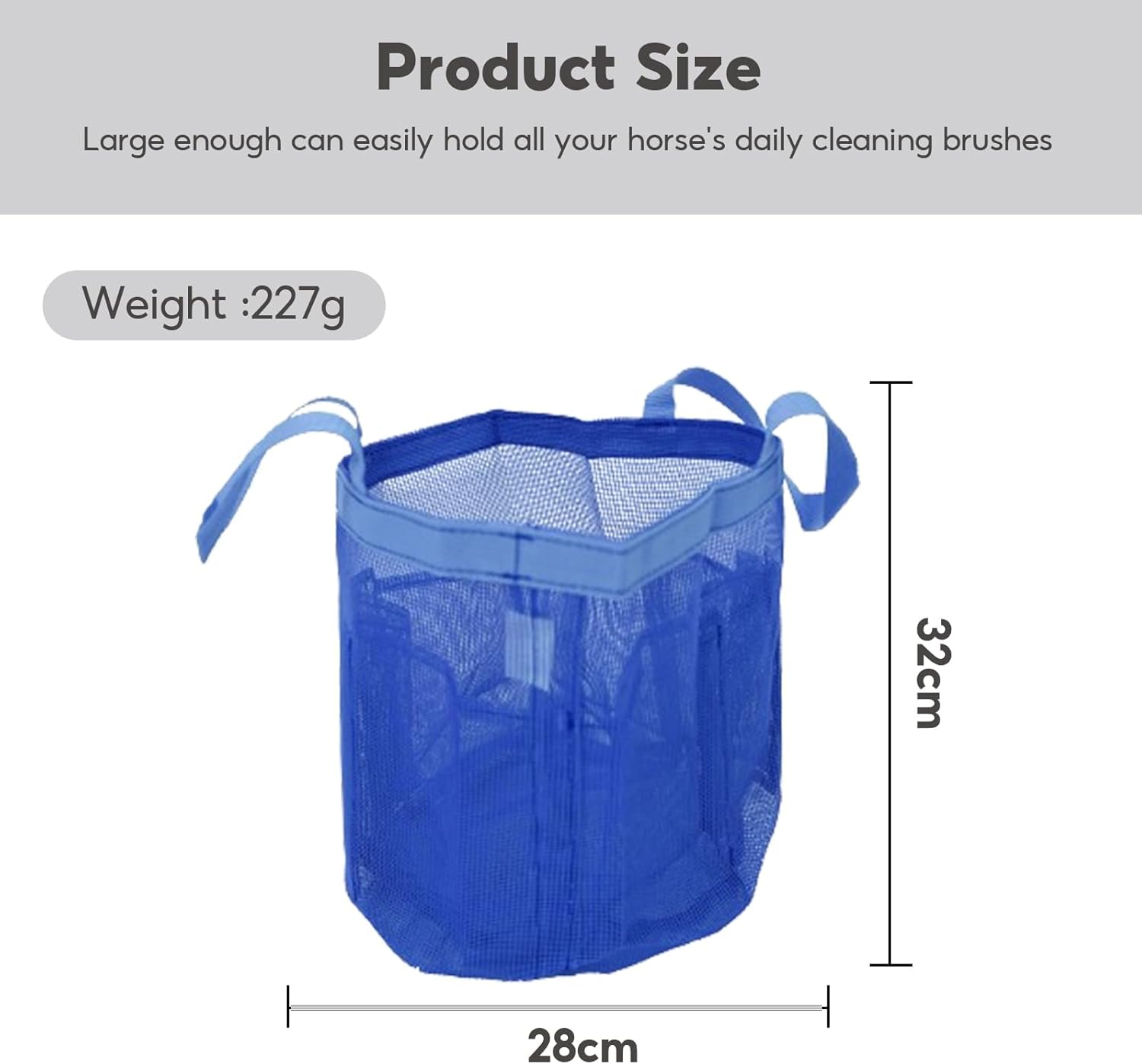 Horse Grooming Tool Storage Bag - Breathable Waterproof Mesh for Horse Care Accessories (Sapphire Blue) image number 1